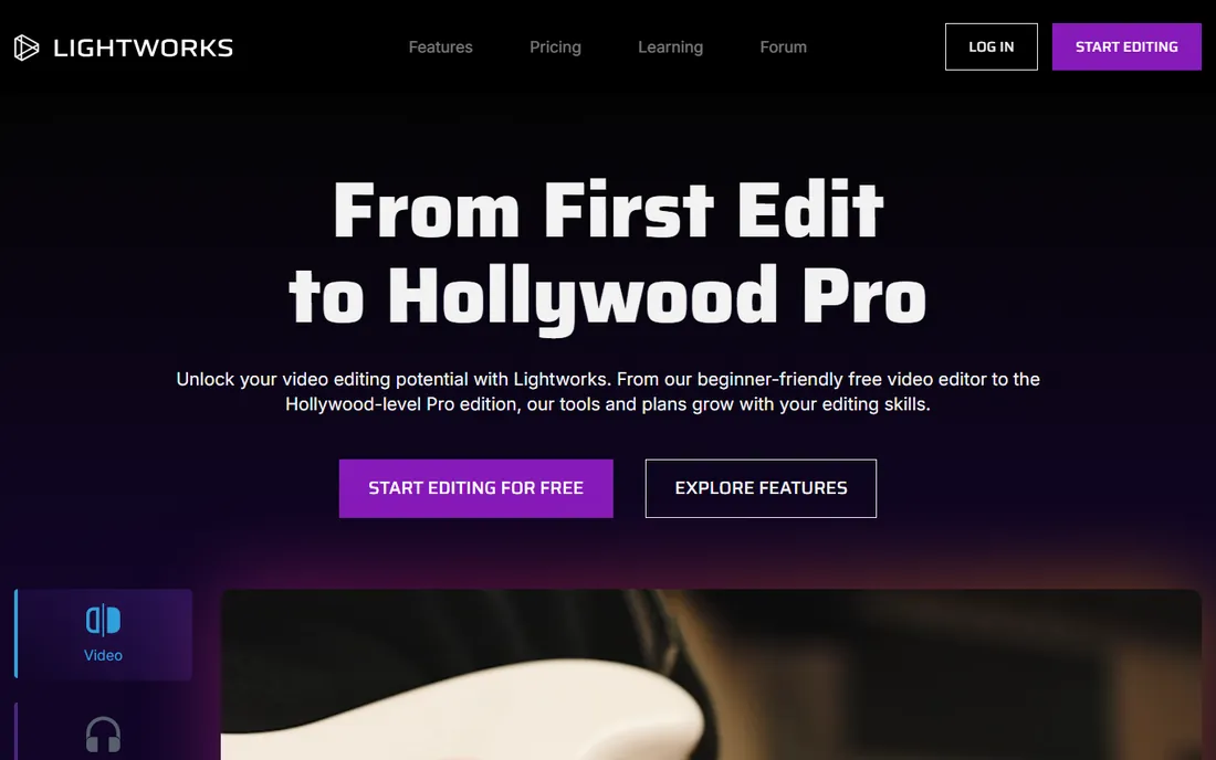 Lightworks homepage