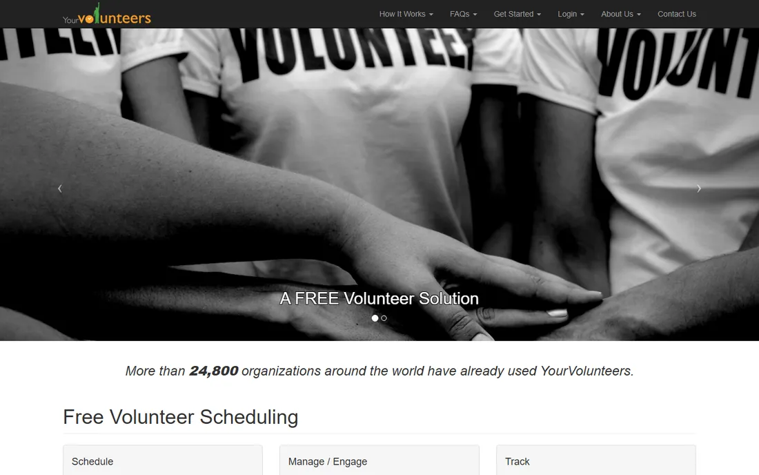 YourVolunteers homepage