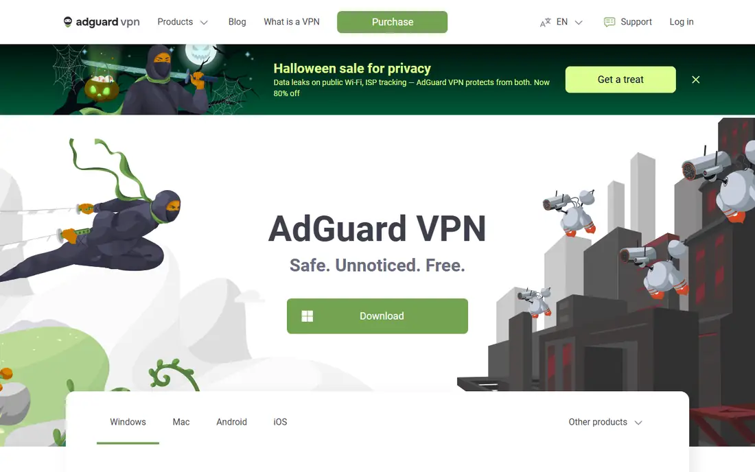 AdGuard VPN homepage