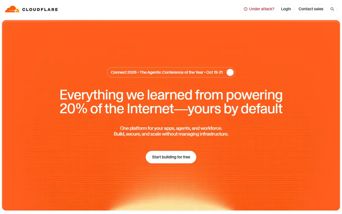 Cloudflare WARP homepage