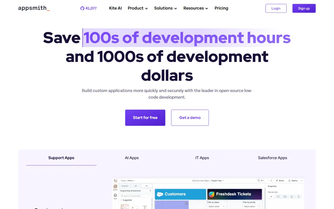 Appsmith homepage