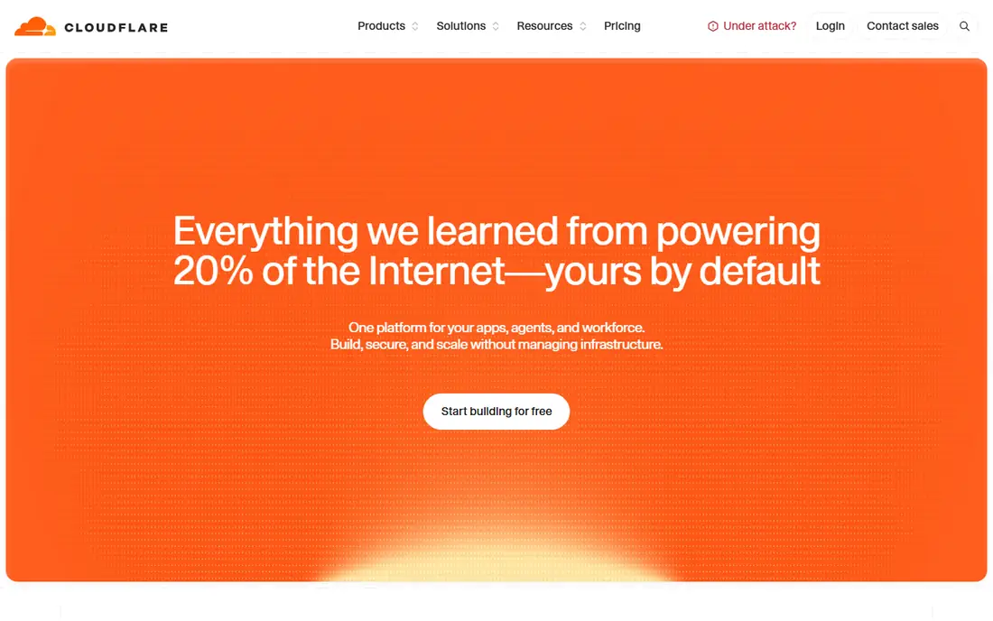 Cloudflare Web Analytics homepage