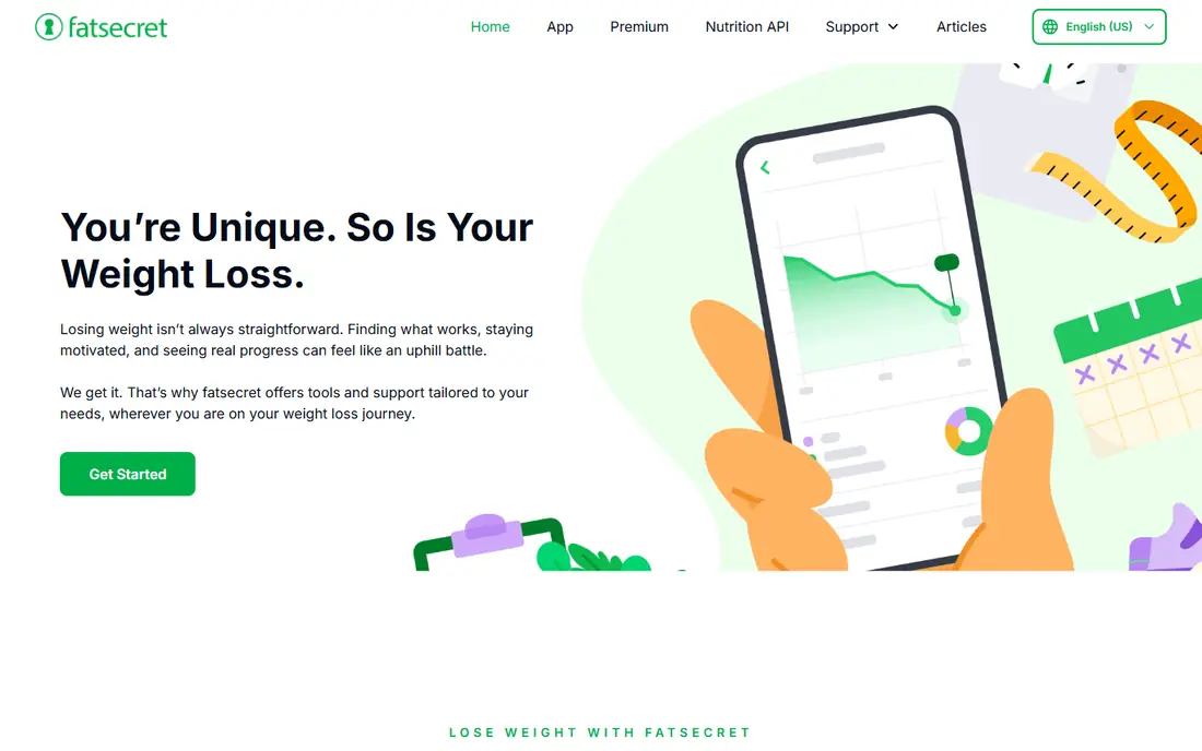 FatSecret homepage