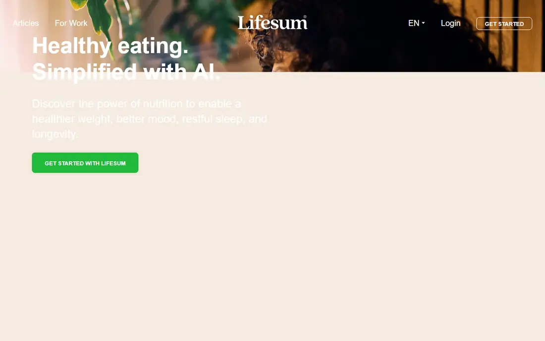 Lifesum homepage