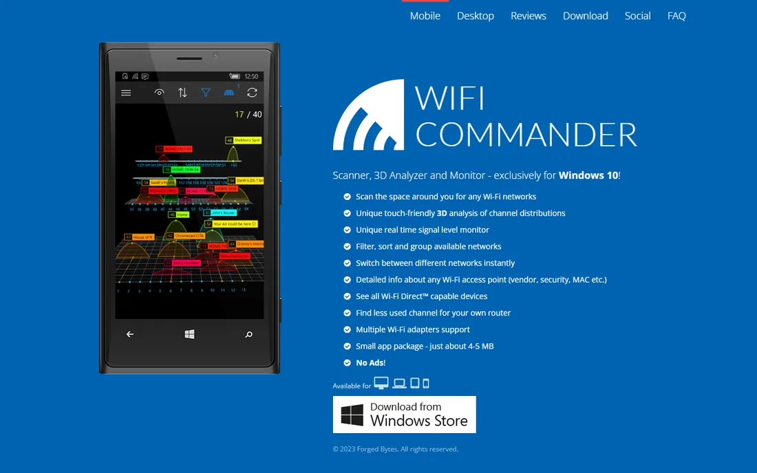 WiFi Commander homepage
