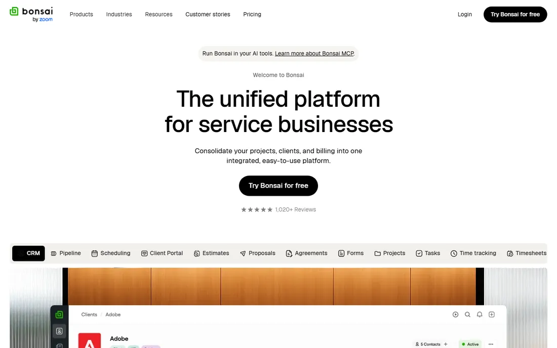Bonsai homepage