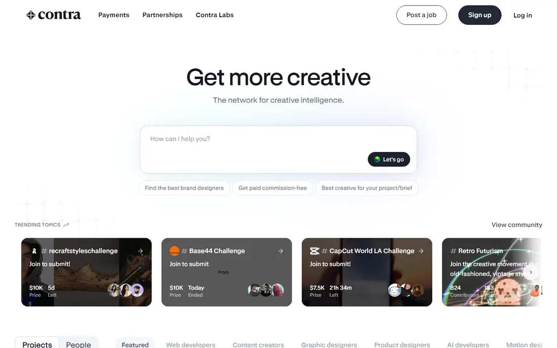 Contra homepage