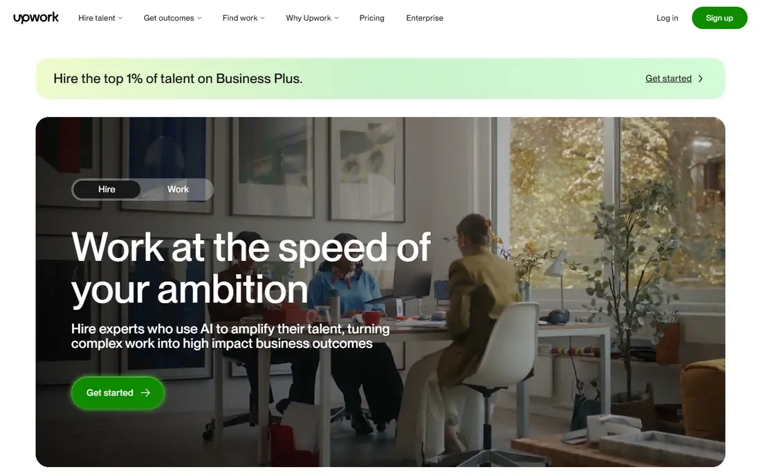 Upwork homepage