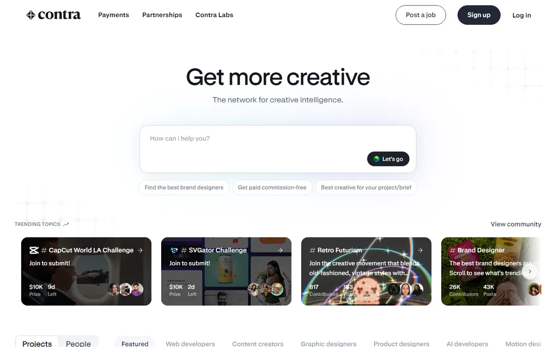 Contra homepage