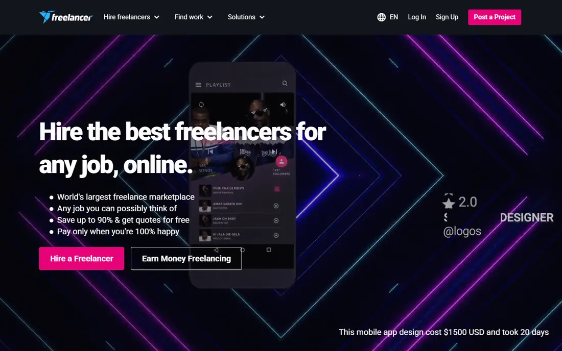 Freelancer homepage
