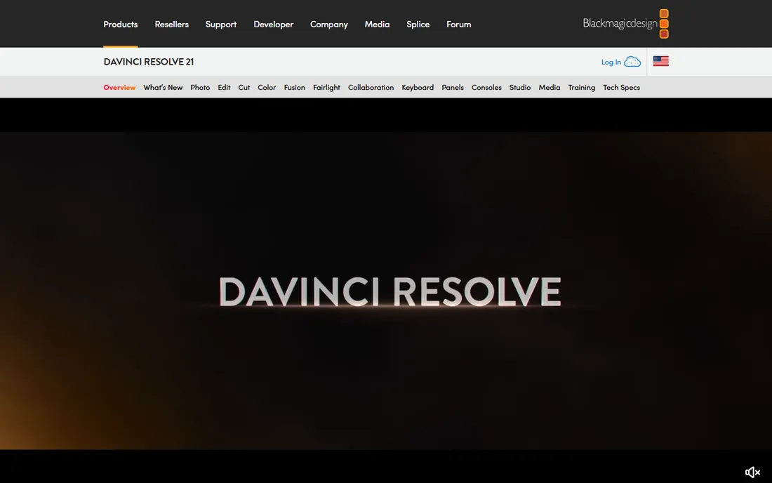 DaVinci Resolve homepage