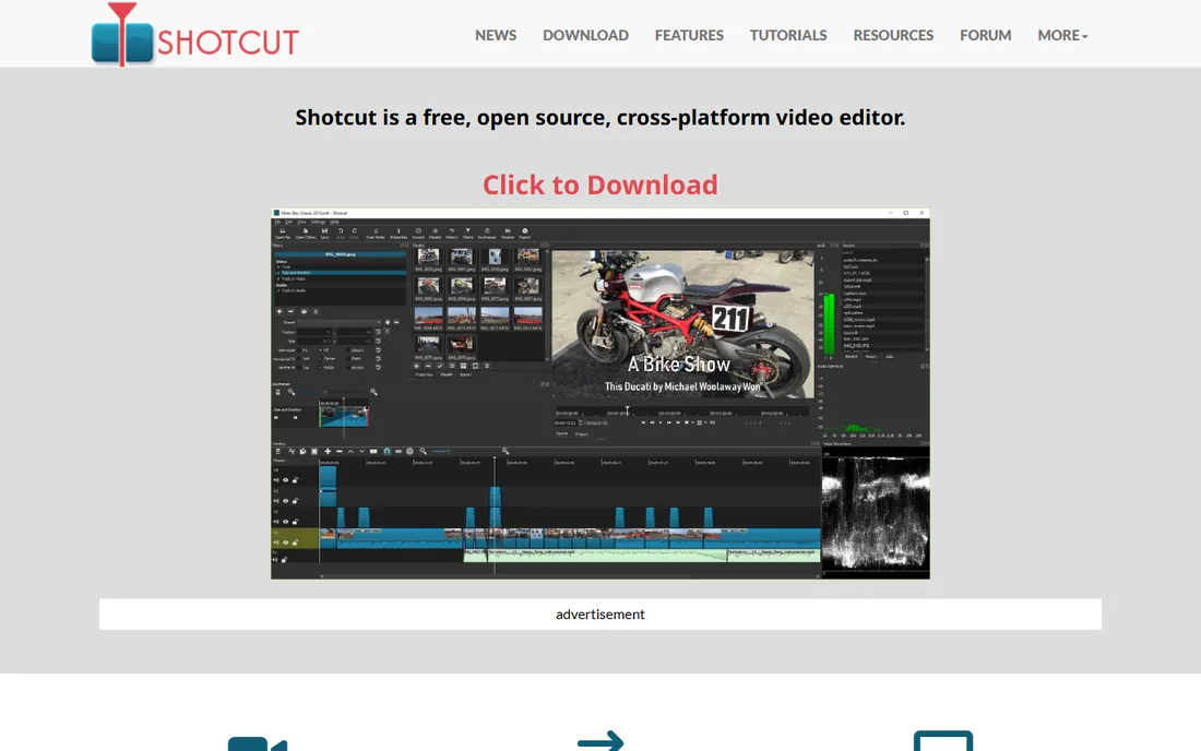 Shotcut homepage