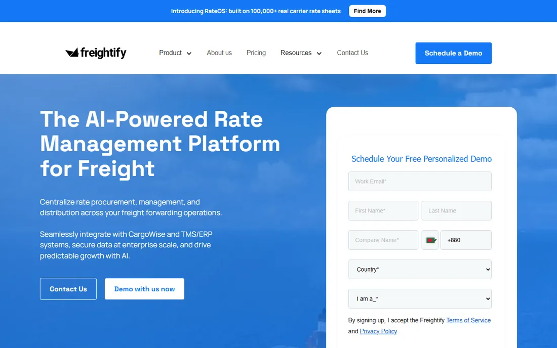 Freightify homepage