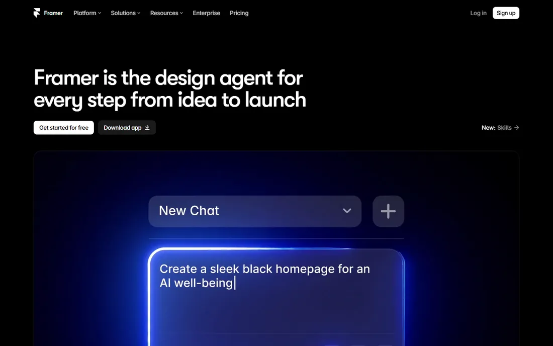 Framer homepage