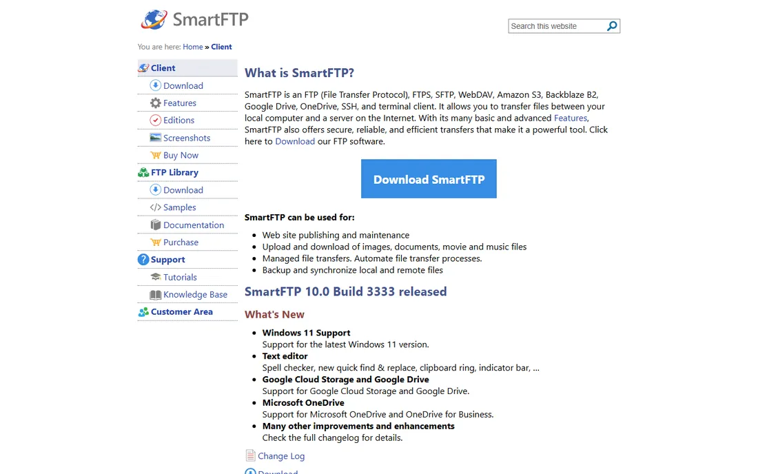SmartFTP homepage