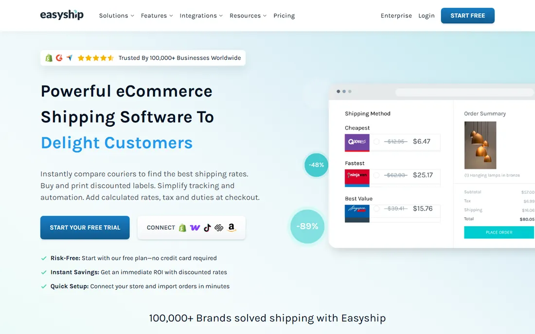 Easyship homepage