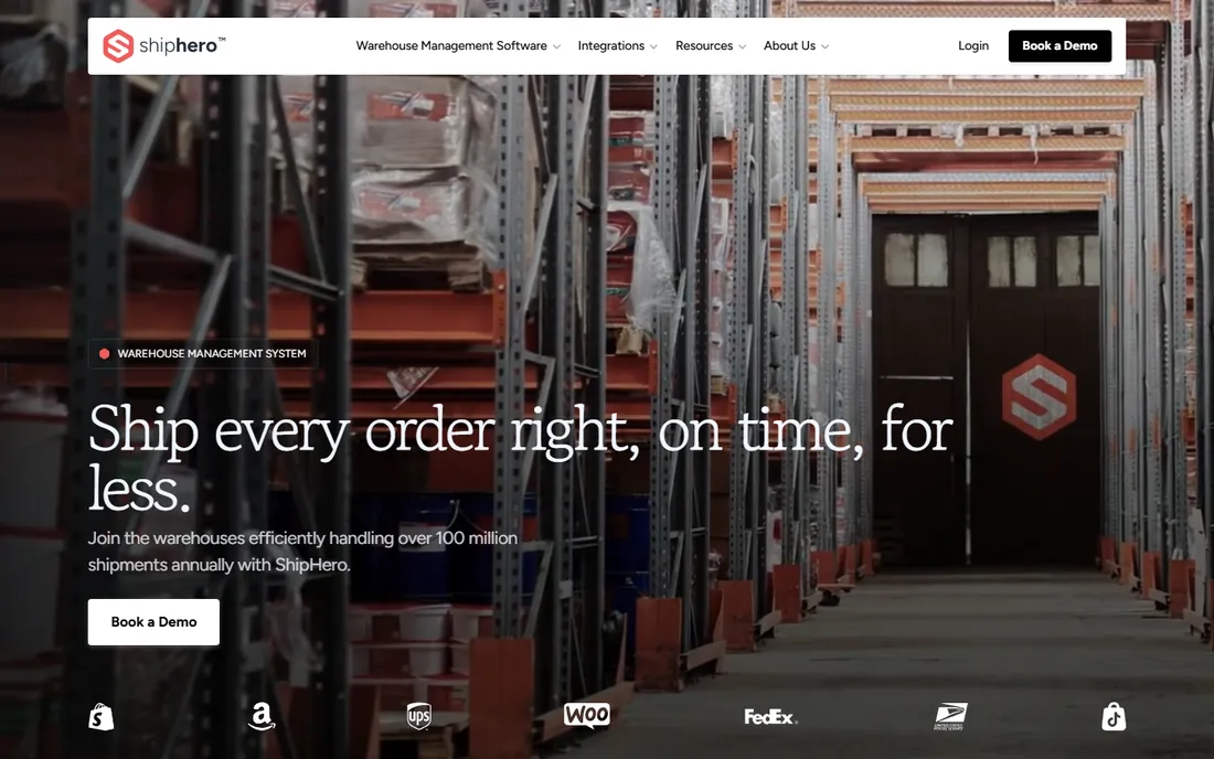 ShipHero homepage