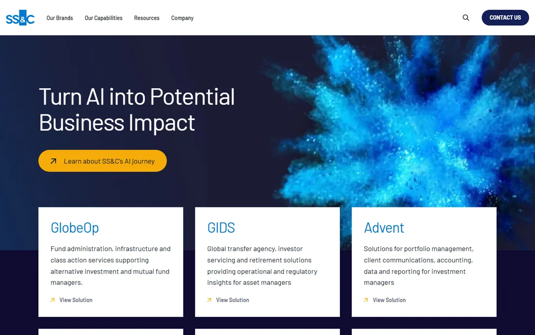 SS&C Technologies homepage