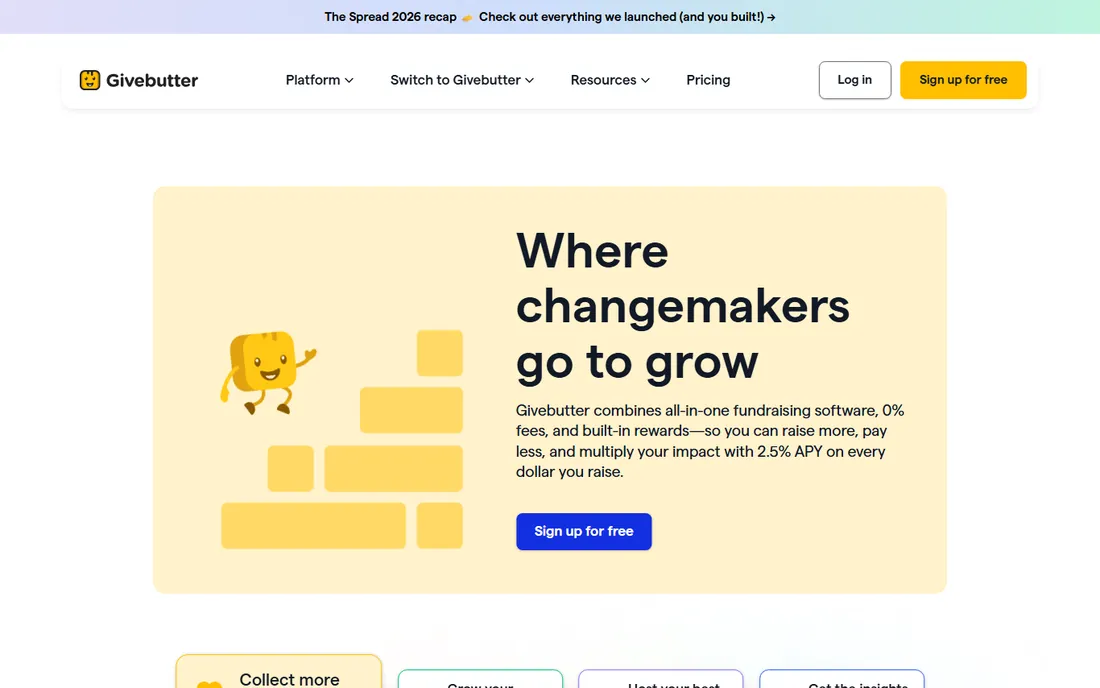 Givebutter homepage