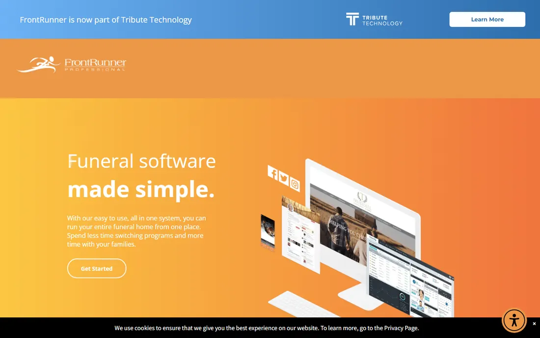 FrontRunner Professional homepage