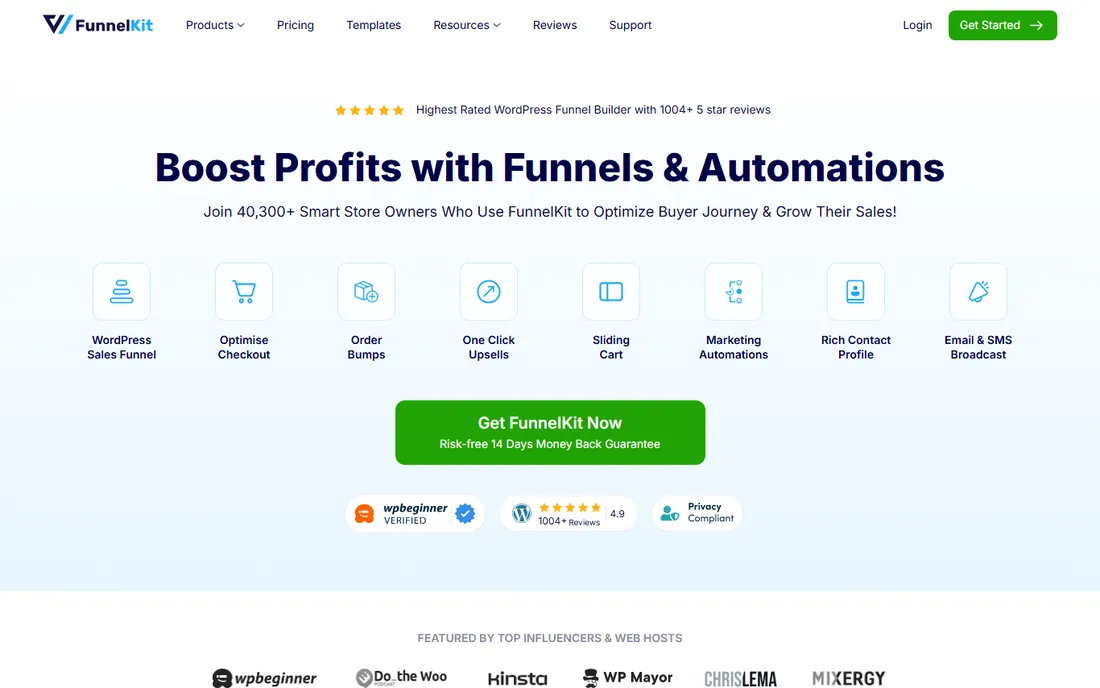 FunnelKit homepage