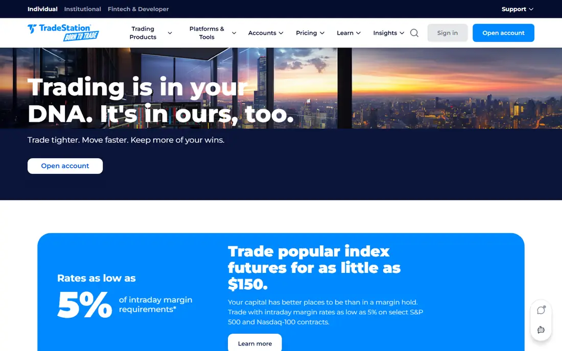 TradeStation homepage
