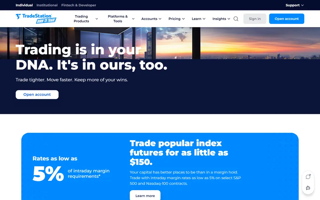 TradeStation homepage