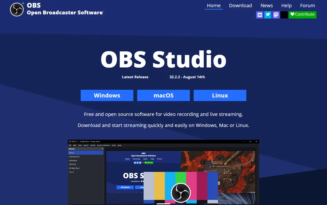 OBS Studio homepage