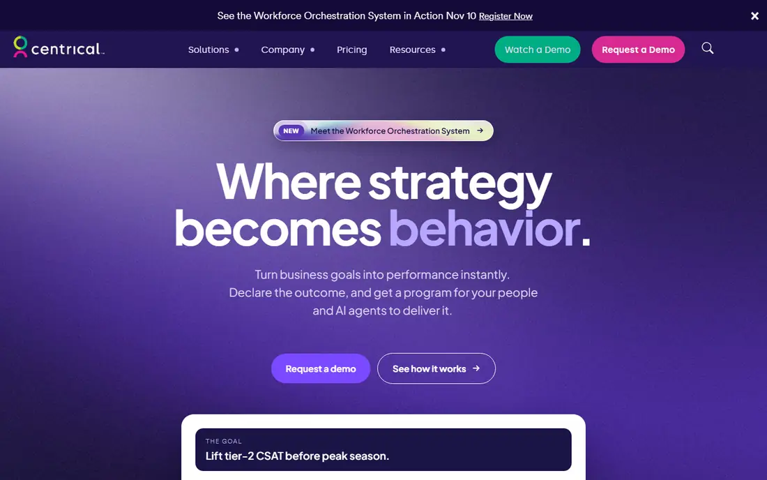 Centrical homepage