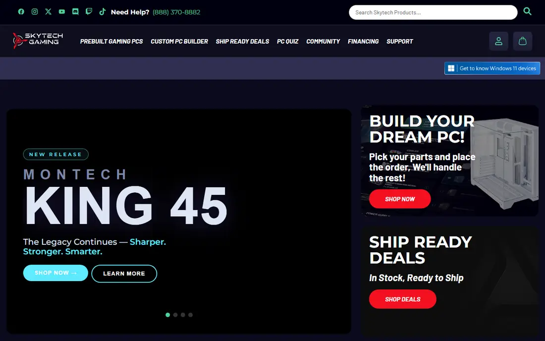 Skytech Gaming homepage