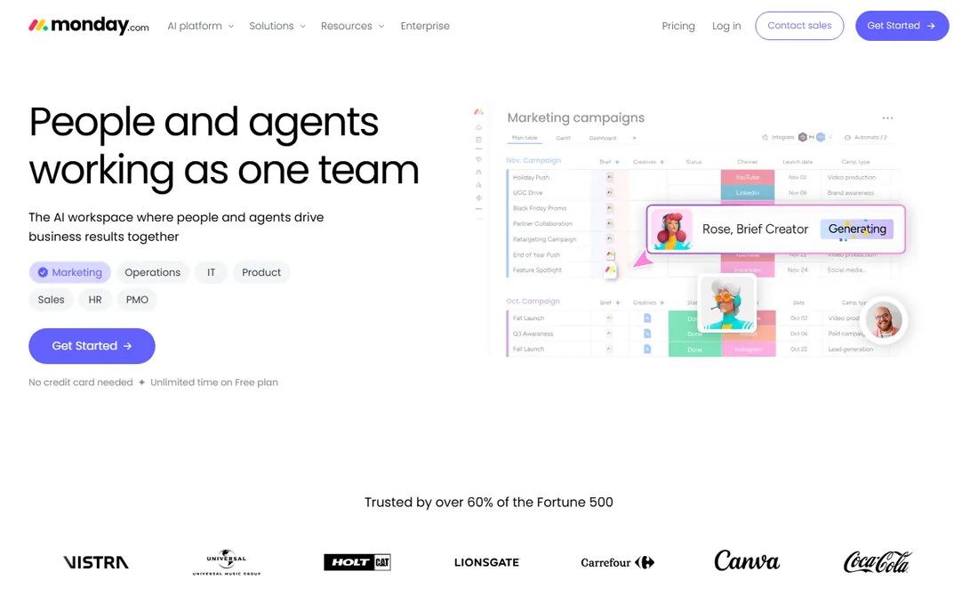 monday.com homepage