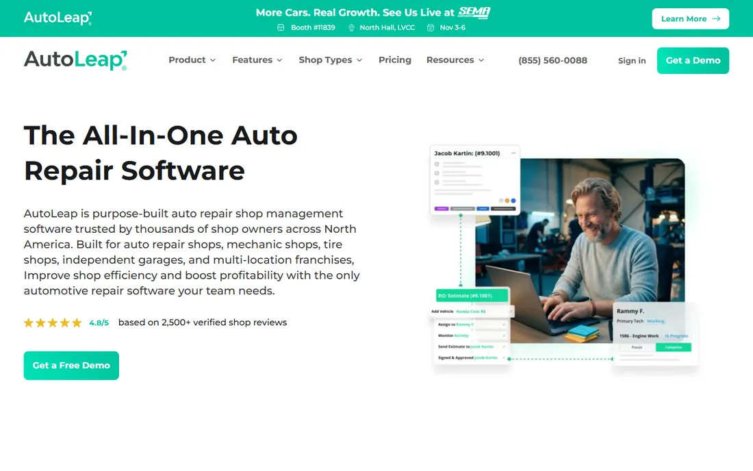 AutoLeap homepage