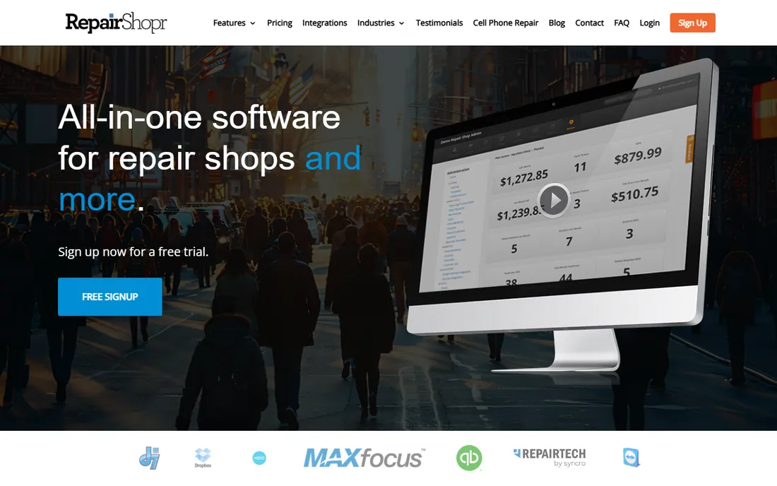 RepairShopr homepage