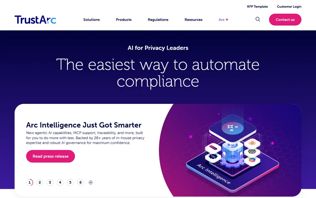 TrustArc homepage