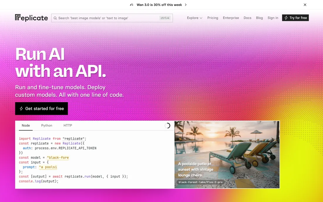 Replicate homepage