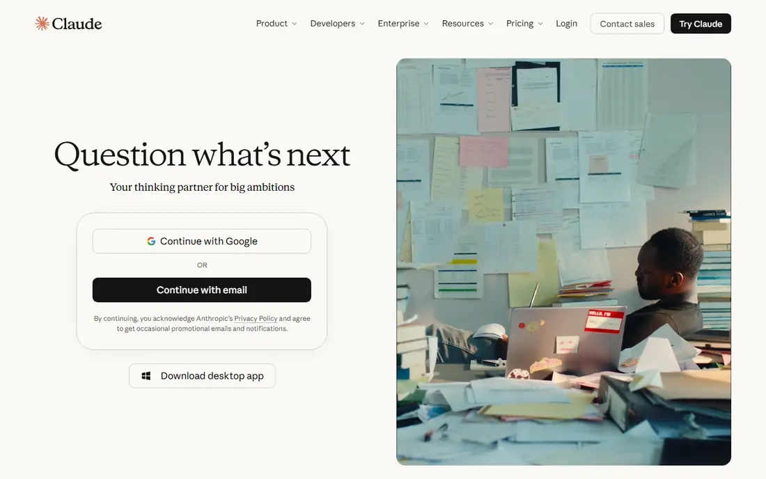 Claude Team homepage