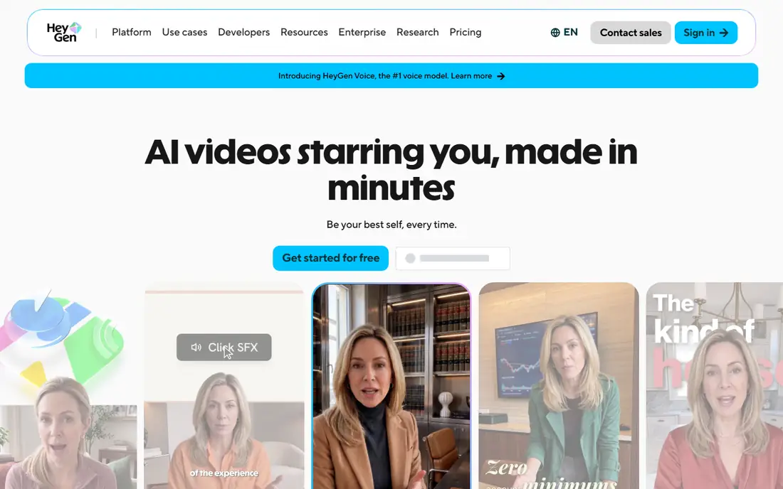 HeyGen homepage