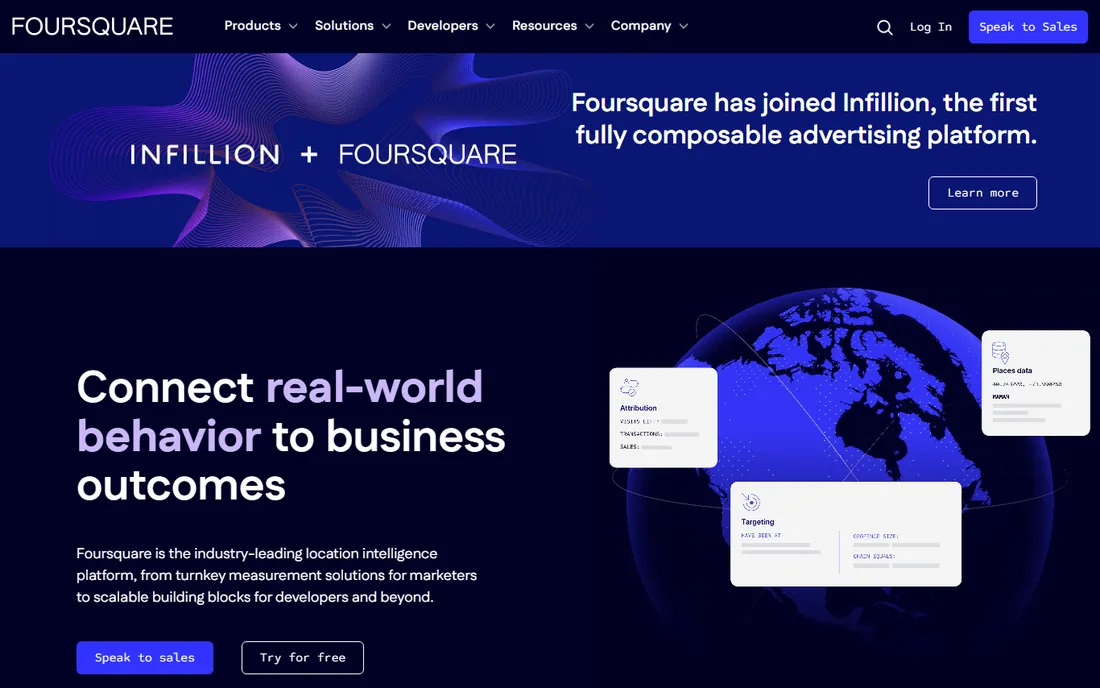 Foursquare homepage