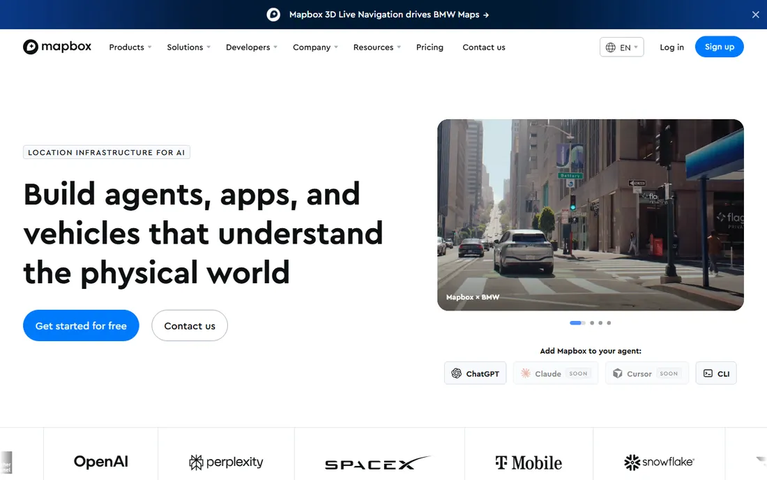 Mapbox homepage