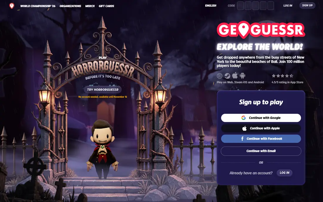 GeoGuessr homepage