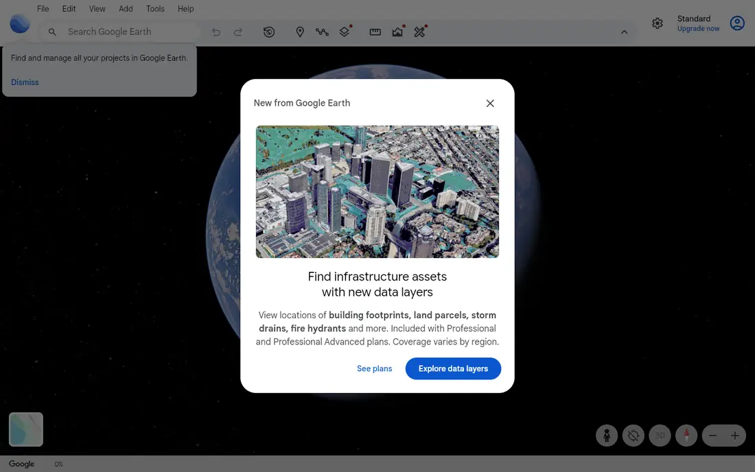 Google Earth homepage