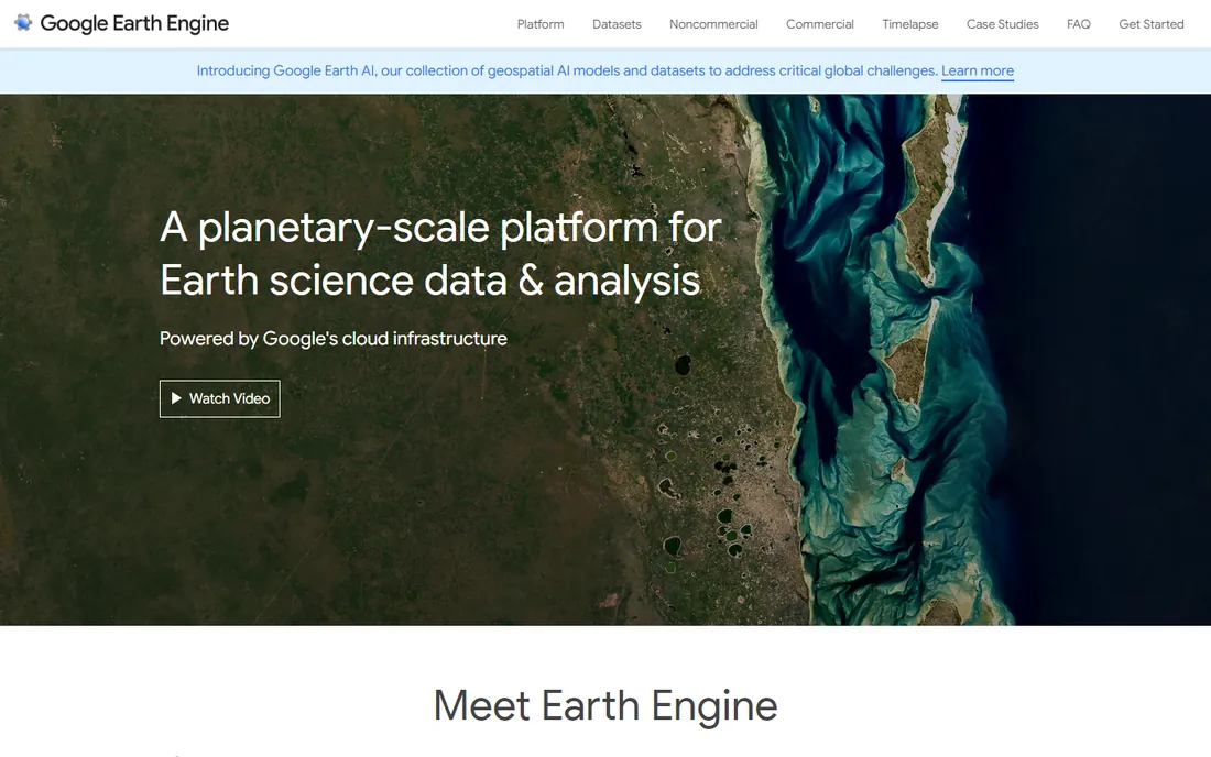 Google Earth Engine homepage