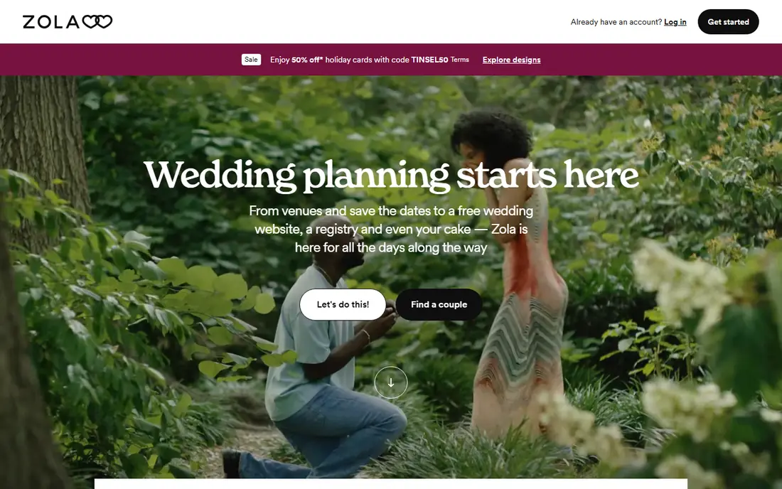 Zola homepage