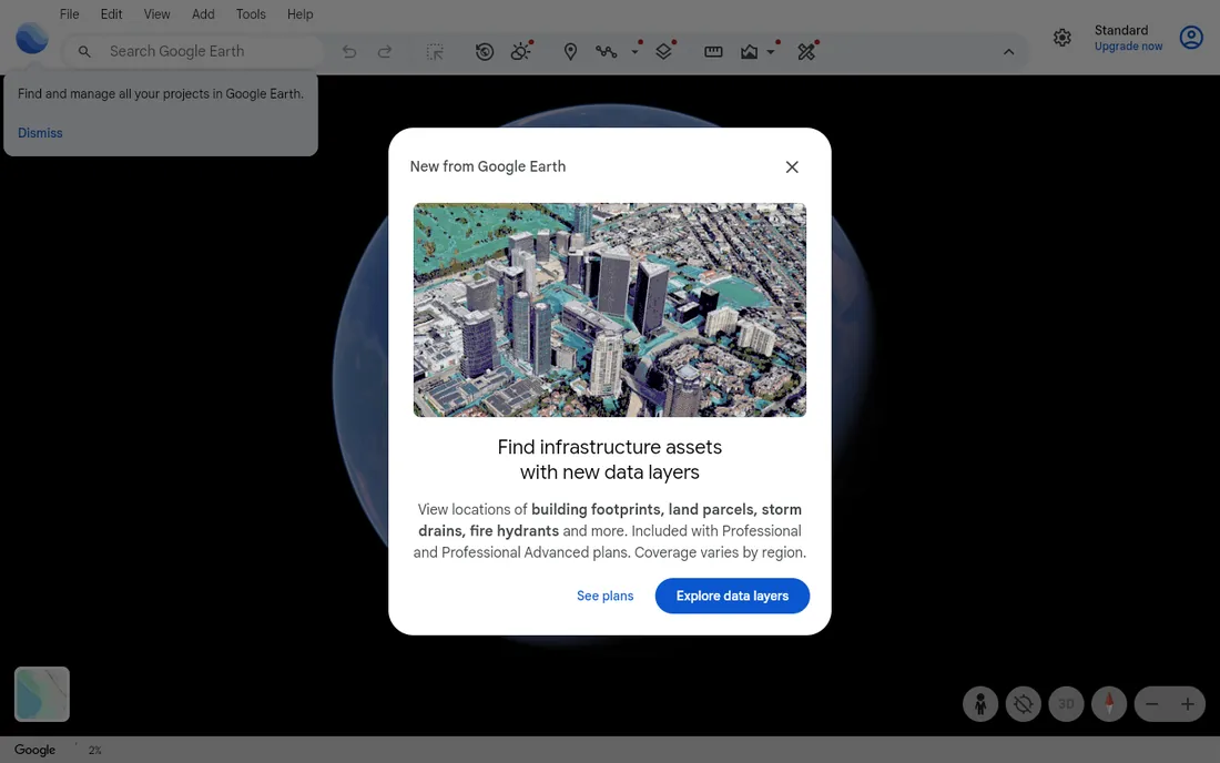 Google Earth Pro homepage