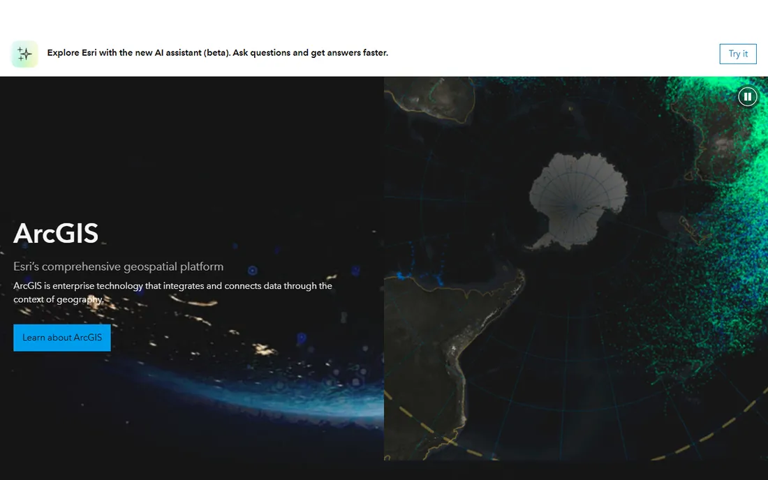 ArcGIS homepage