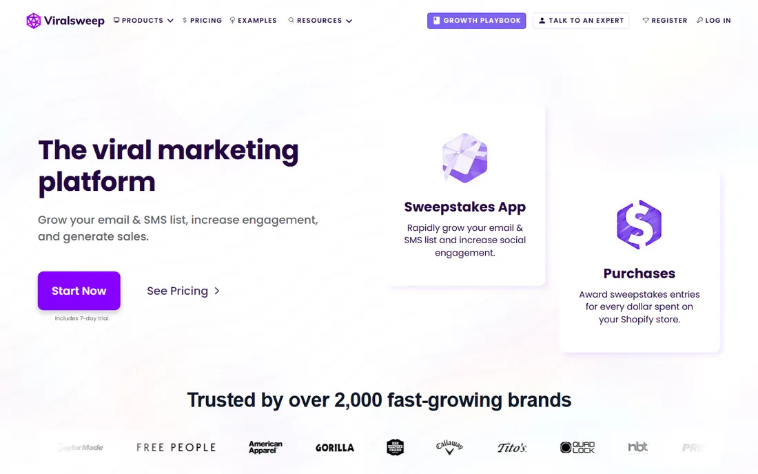 ViralSweep homepage