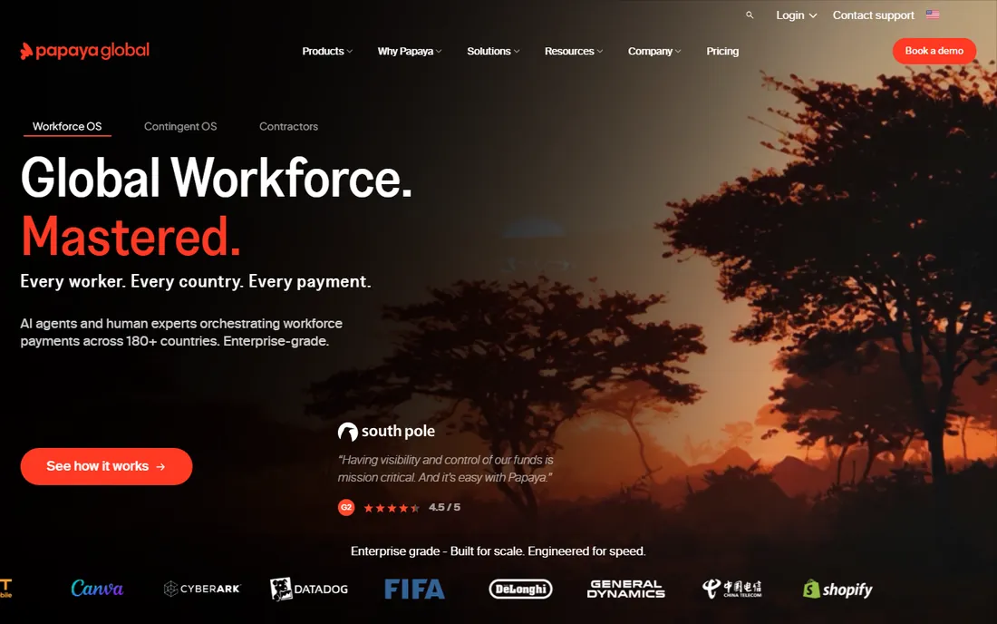 Papaya Global homepage