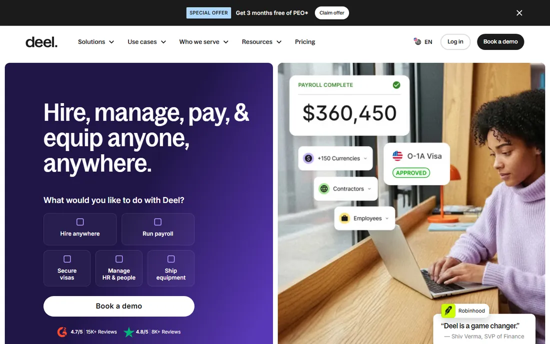 Deel homepage