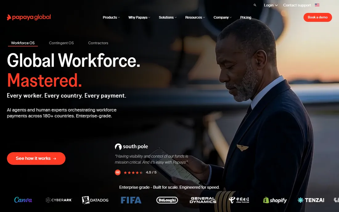 Papaya Global homepage