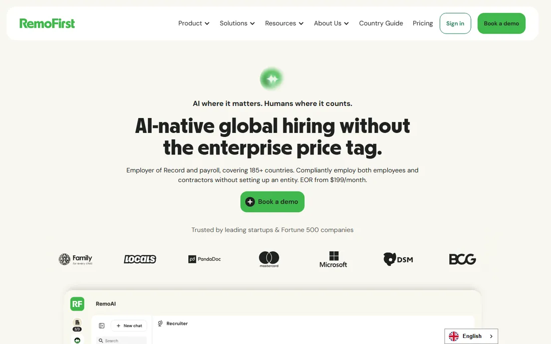 Remofirst homepage
